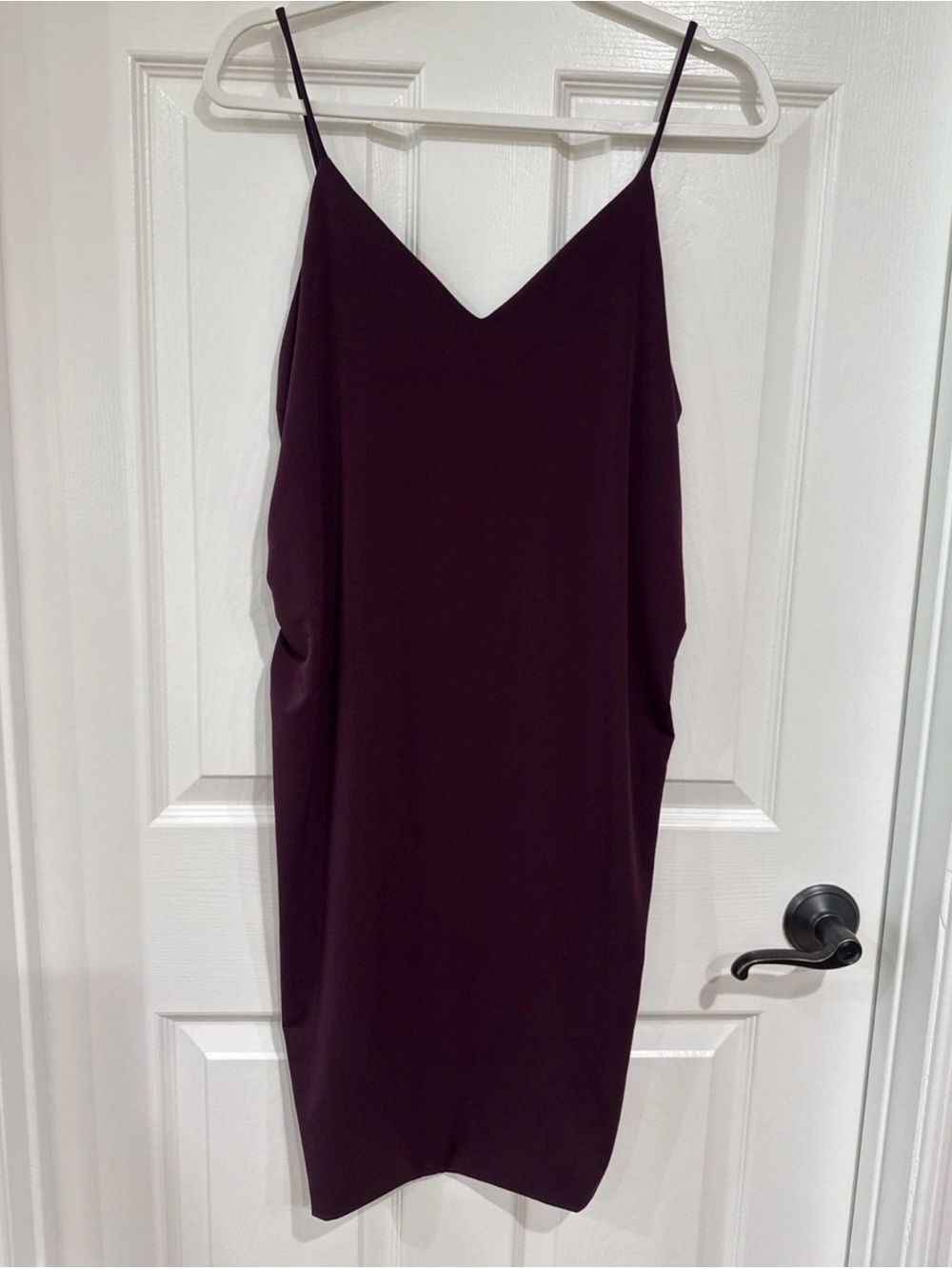 PinkBlush Large Regular/Maternity Slip Dress Burgundy Side Ruching Stretch NWT